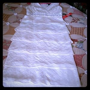 Tiered-Ruffle, Ivory, Formal Dress